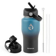 RAYMYLO 차량용 단열 워터 텀블러 591.5ml(20온스) 매직 블랙, 18 Ounces