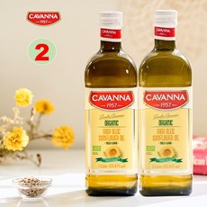 카바나 유기농 하이올레익 해바라기유, 1L, 2개