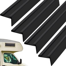 Zonon 4팩 RV 인서트 루프 트림 1.9cm(3/4인치) 다리 121.9cm(48인치) 길이 외부 몰딩 RV 지붕 트림 알루미늄(블랙), 블랙