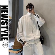 港式潮男雙杆衛衣套裝男慵懶運動風休閒寬鬆ins情侶百搭長袖長褲