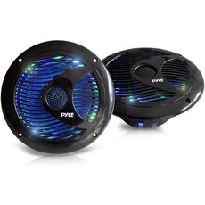 파일 듀얼 마린 스피커 6.5인치 LED 방수 내후성 오디오 스테레오 한쌍 Pyle