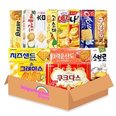 인기과자 14종 모음 (버터링+애플샌드+참크래커+예감오리지날+쿠크다스+소보로+고소미+치즈샌드+나!+구운감자+크라운산도딸기+초코칩쿠키+그레이스), 1세트, 비스켓셋트14종