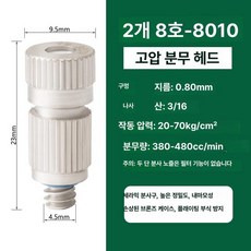 고압 미스트 분무기 초미세 분사 공사장용 분사기 시스템, 2단 노즐 TW8010 50개, 기본 모델명/품번