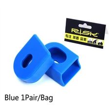 자전거 부품 RISK 산악 도로 크랭크 암 프로텍터 부츠 크랭크셋 캡 실리콘 먼지 커버 보호 슬리브 세트당 2 개, Blue