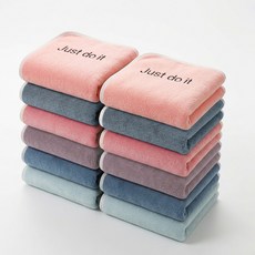 Lumiweft 고급 호텔수건 40수 진드기 방지 항균 먼지없는수건 세면 타올, 12개, 혼합 색상