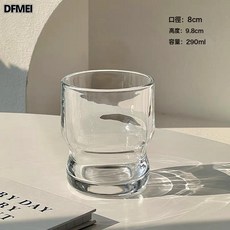 DFMEI 新款玻璃杯可愛杯子家用喝水杯啤酒杯牛奶咖啡杯, 1個