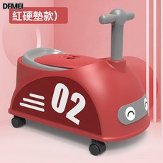 DFMEI 兒童馬桶小汽車坐便器男女寶寶小孩玩具車嬰幼兒大號便盆禮品, 紅色(硬墊款帶輪):如圖
