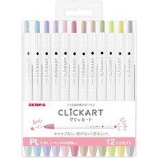 ZEBRA CLiCKART 按壓式水性彩色筆, 1個, PL粉彩色組 (2022新色)