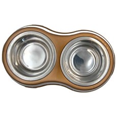 Petty Man 時尚防滑不鏽鋼雙碗 金色 M號, 1個