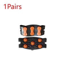 스노우체인남녀공용 스노우 클로 신발 커버 5 스터드 클라이밍 크램폰 내구성 미끄럼 방지 등산 클릿 야, 06 Orange 1 Pairs