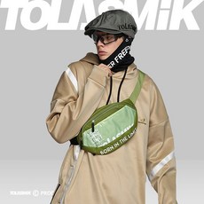 TOLASMIK 스키 배낭 가슴 가방 허리 방수 휴대 전화 수납, 검은색 다리 가방