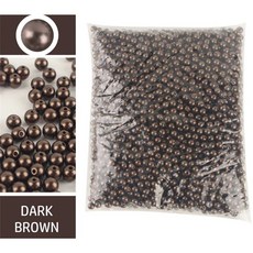 공예용 진주 비즈 플라스틱 광택 세트 3-12mm, 3mm 1000pcs, 다크 브라운 17