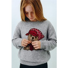 ZARA 자라 곰돌이 니트 스웨터 - 그레이 IIS327 RUD712