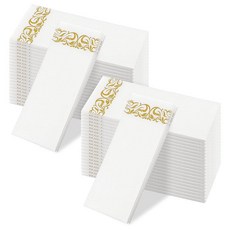 100팩 30.5 x 43.2cm(12 x 17인치) 리넨 느낌 욕실 냅킨 부드럽고 흡수력이 좋은 리넨 일회용 핸드 타월 우아한 장식용 종이 게스트 타월 파티 결혼식, 100팩 30.5 x 43.2cm12 x 17인치 리넨