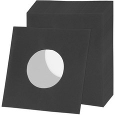 MECCANIXITY LP커버 레코드커버 바이닐레코드커버 레코드보관 7"x7" 비닐 레코드 내부 종이 슬리브 LP 앨범 보관 보호 커버용 폴리 안감이 있는 110GSM 안티 정, Black
