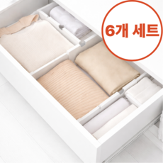 선욱 다용도 길이조절 서랍정리 칸막이 파티션, 6개, 화이트