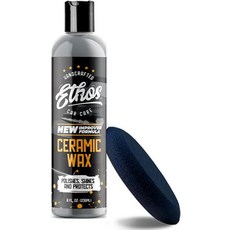 에토스 세라믹 왁스 항공우주 코팅 보호 | 광택제 및 탑 자동차 매끈한 소수성 마무리, Ceramic Wax 8ozEthos Handcraf, 1개