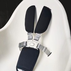 五點式 餐椅 寶寶安全帶 嬰兒推車 安全防護帶 五點式安全帶寶寶藤椅車餐桌椅嬰兒童推車三點式安全帶通用固定扣, 加厚銀灰色5點+護肩黑+護跨黑, 1個