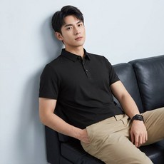 POLO衫 男士短袖冰絲涼感POLO衫 夏季透氣速乾商務休閒上衣 冰絲短袖男 polo衫大尺碼 男士夏季polo衫冰絲涼感短袖商務休閒男裝上衣透氣速乾舒適不黏身輕薄面料上班通勤穿搭百搭簡