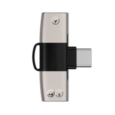 OTG 더블 USB C타입 PD 충전기 C타입 잭 AUX 오디오 헤드폰 스플리터 어댑터 적합하다 아이폰 15 프로 맥스 샤오미, [02] silver, 1개