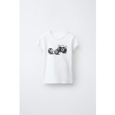 국내배송 자라 ZARA 당구공 프린트 티셔츠 - 화이트 971589