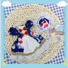 BJD 6分 30cm 娃娃 甜美宮廷風 卡通貓咪印花 娃娃洋裝裙套裝, 1個, 白雪公主款+髮飾