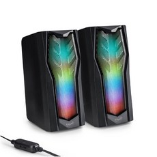 E-BOOKS D44 電競炫光兩件式2.0聲道多媒體喇叭 USB即插即用 立體聲炫光