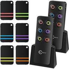 위치추적기 차량용 자동차 가방 사운드가 있는 에스키 키 파인더 로케이터 송신기 6 수신기 2개가 85dB 지갑 트래커 및 원격 지갑을 찾기 위한 아이템 삐삐 태그 배터리 포함, Black - 2 Remotes 6 Receivers