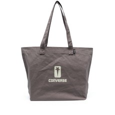 컨버스 로고 프린트 캔버스 토트 백