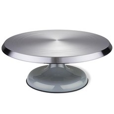 LEOLIO 대형 25.4cm(10인치) 튼튼한 조각 휠 케이크 장식 페인팅 도자기 도자기 아티스트 및 전시용 더블 볼 베어링이 있는 프리미엄 알루미늄 합금 턴테이블(그