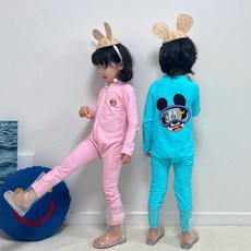 귀여운 올인원 집업 래쉬가드 아기 유아 아동 키즈 긴팔 긴바지 전신수영복