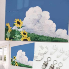 거실에걸면좋은그림 패브릭 포스터 유화 해바라기 L 그림액자 거실대형액자, 본상품