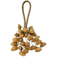 天然果實串鈴 (30粒) 打擊樂器 手工製作 節奏訓練 兒童音樂啟蒙, 夾竹桃果殼麻繩把(30粒), 1個