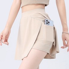 【砂糖夢境】速幹運動瑜伽防曬網球裙褲女防走光單側口袋款羽毛球棒球半身短裙