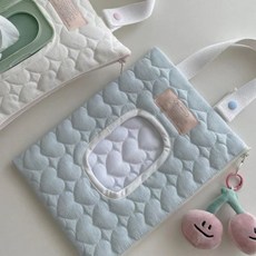 Babe Cosset 濕紙巾收納包 韓風 ins風 外出吊掛式紙巾套, 1個, 濕紙巾收納包-天空藍