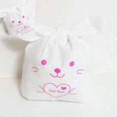 오땨 하트토끼 보자기봉투 분홍 5장 선물포장 명절 떡 추석 답례포장 어린이집 쿠키 간식포장 답례떡포장 토끼봉투
