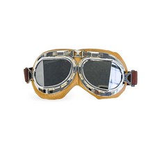 CRG Sports 빈티지 에이비에이터 파일럿 스타일 오토바이 크루저 스쿠터 고글 T08 T08BCB - 페어런트, 실버 렌즈 브라운 패딩