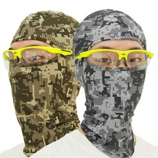 1+1 쿨 스킨 여름 COOL 바라클라바 자전거 여름 오토바이 복면 두건마스크, 카키+그레이