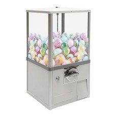 캔디 검볼 자판기 디스펜서 비즈니스용 캡슐 기계 장난감캡슐 25센트 동전 전용 양쪽에 2개 동전이 필요한 머신 노란색, 흰색