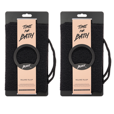 딜라이드일루이 프리미엄 빅사이즈 스트랩 스트래칭 각질 제거 샤워 타월, 2개, 1개입, 블랙