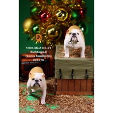 Mr.Z 英國鬥牛犬4.0 仿真動物 6吋 12吋人偶搭配, 1個, YD003黃白海盜臉