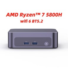 SZBOX H58 미니 PC AMD Ryzen 7 5800H DDR4 M2 NVMe SSD WiFi6 BT52 듀얼 HDMI USB 32 타입-C 사무용 컴퓨, 01 AMD Ryzen 7 5800H, 04 EU, 03 32GB RAM 512GB SSD