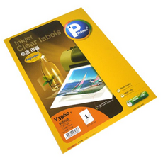 프린텍 투명 라벨지 V3960-5, 1칸, 5개