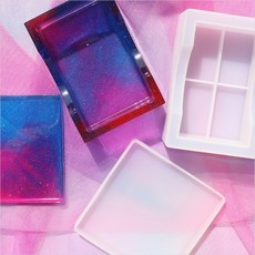 레진아트 티코스터 수납함 세트 실리콘 몰드 1세트입, 1개