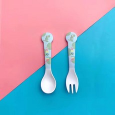 食品級 小恐龍 兒童碗套裝 可愛卡通 嬰兒輔食碗勺, 1個, 勺子