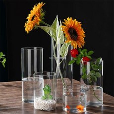 달빛홈즈 인테리어화병 원통 유리 화병 12x20cm