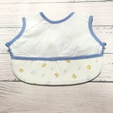 BabyShare 防水圍兜 魔鬼氈粘 黃金海獺 WO19338, 藍, 1個