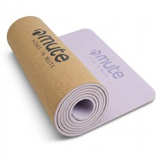뮤트 요가매트 TPE 천연 코르크 두꺼운 미끄럼방지 필라테스매트, 퍼플, 1개