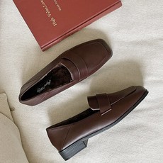 여성용 베이직 클래식 페니 로퍼 안감기모 겨울로퍼 2.5cm