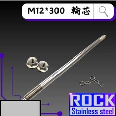 御前二輪 M12X300 前輪芯 FORCE一代 適用, 1個, 白鐵